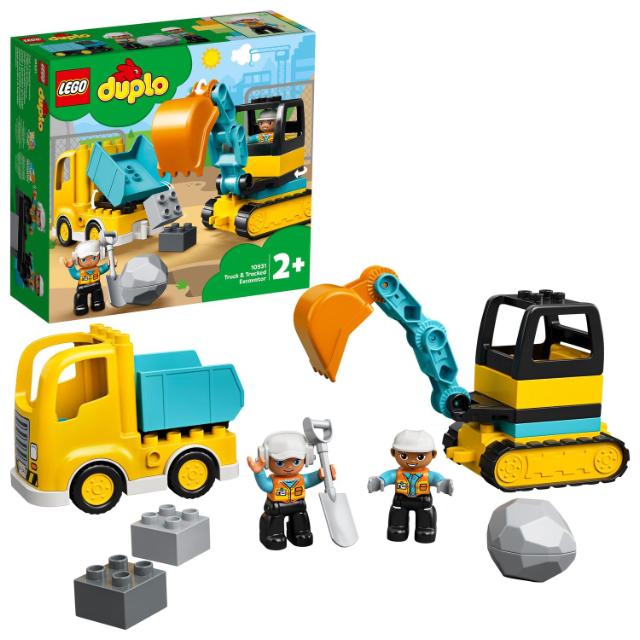 LEGO DUPLO, Camion si excavator pe senile, numar piese 20, varsta 2+