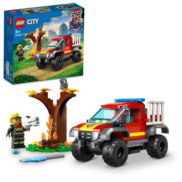 LEGO City, Salvare cu masina de pompieri 4x4, numar piese 97, varsta 5+