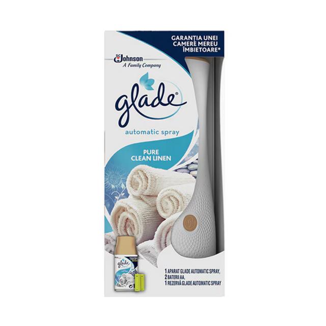 Odorizant de camera Glade Automatic Spray Clean Linen, 269 ml