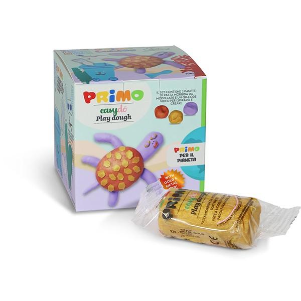 Cub creativ Morocolor Primo Cubido plastilina, 3 culori a 60 g, design picaturaplastilina, 3 culori a 60 g, design testoasa