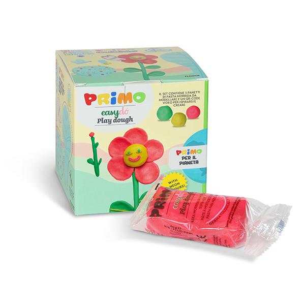 Cub creativ Morocolor Primo Cubido plastilina, 3 culori a 60 g, design floare