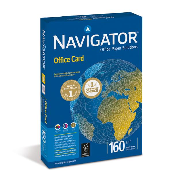 Hartie copiator Navigator Office Card, A4, 160 g, 250 coli/top, 5 topuri/cutie