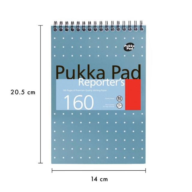 Caiet spira Pukka Pads Reporters 140x205mm dictando 160 pag coperti tari