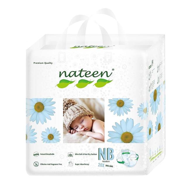 Scutece ecologice Nateen Premium Line Nr. 1 2-5 kg, 20 bucati/pachet