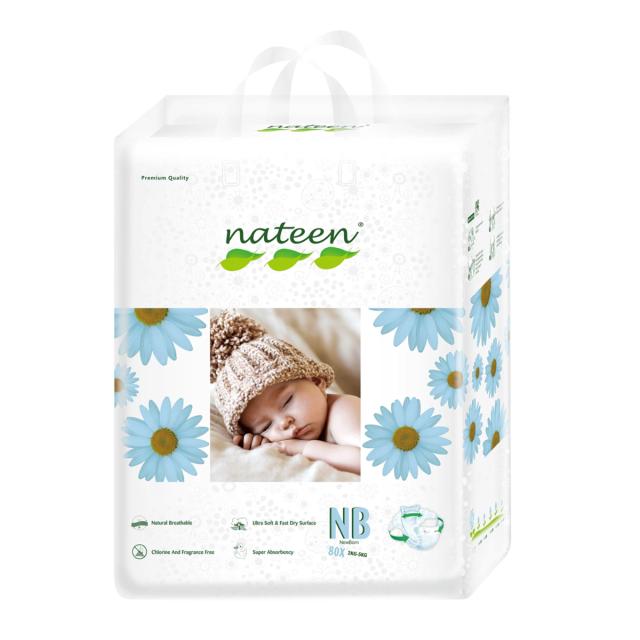 Scutece ecologice Nateen Premium Line Nr. 1 2-5 kg, 80 bucati/pachet