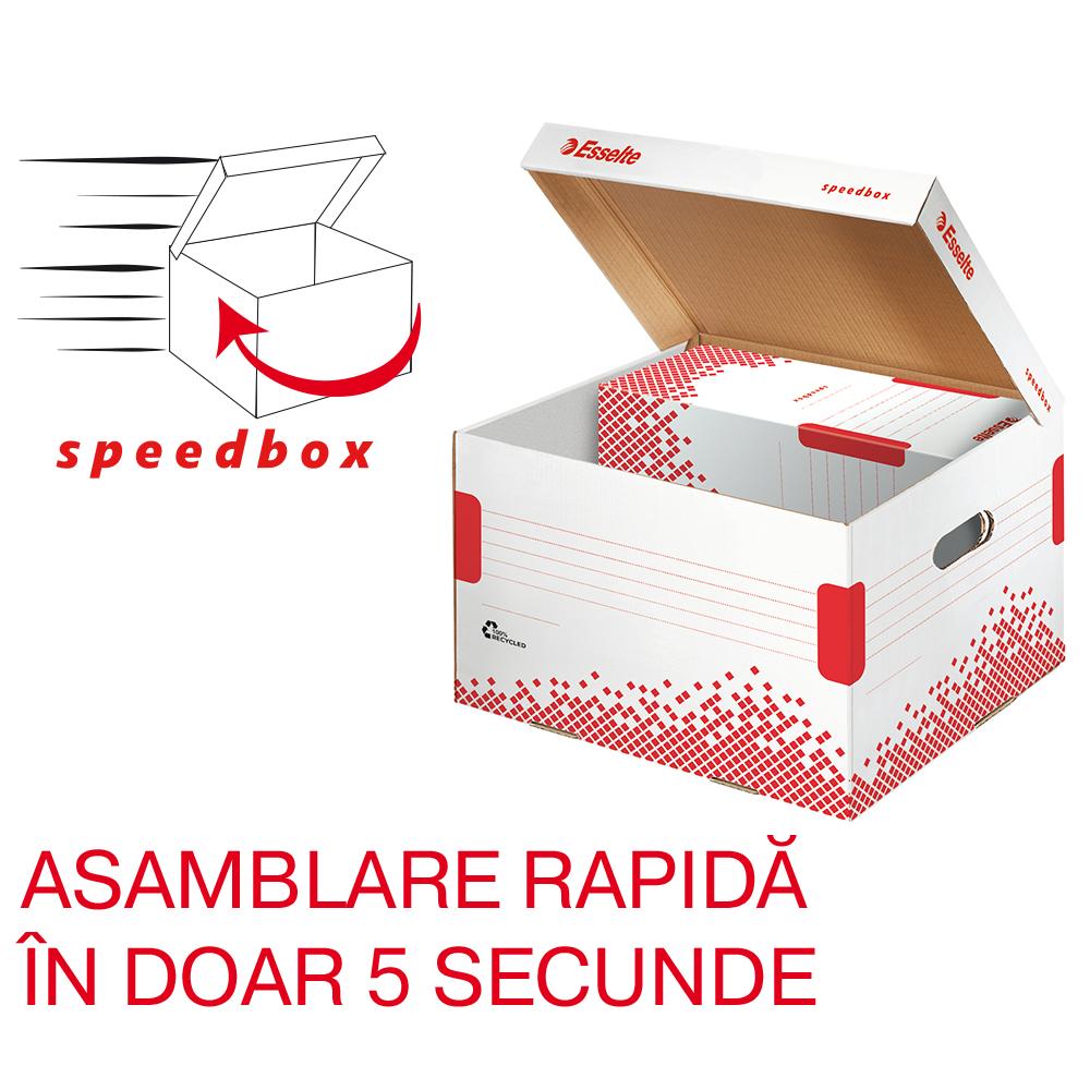Container de arhivare Esselte Speedbox pentru bibliorafturi