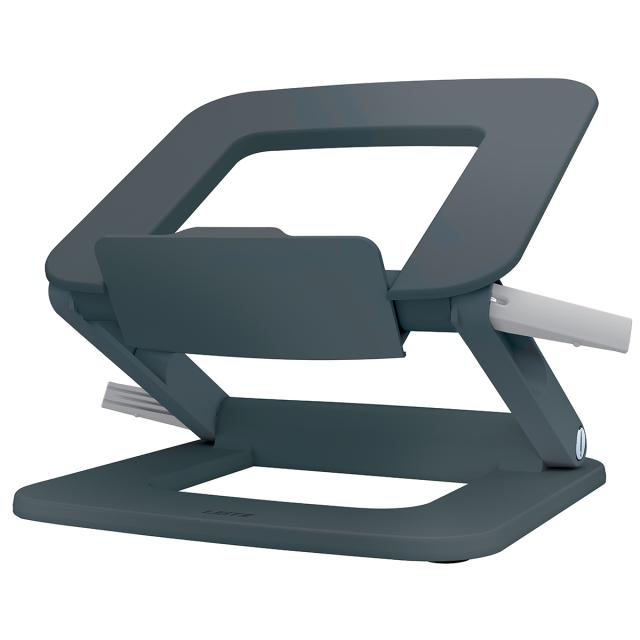 Suport ergonomic Leitz Ergo, pentru laptop, ajustabil, plastic partial reciclat, gri-carbune