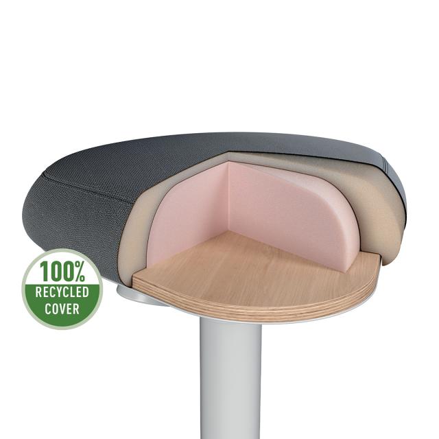 Scaun ergonomic Leitz Ergo, pozitie sezut/ in picioare, inaltime reglabila, gri-pastel