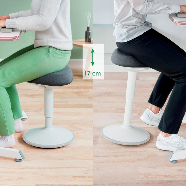 Scaun ergonomic Leitz Ergo, pozitie sezut/ in picioare, inaltime reglabila, gri-pastel