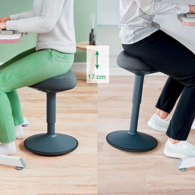 Scaun ergonomic Leitz Ergo, pozitie sezut/ in picioare, inaltime reglabila, gri-carbune