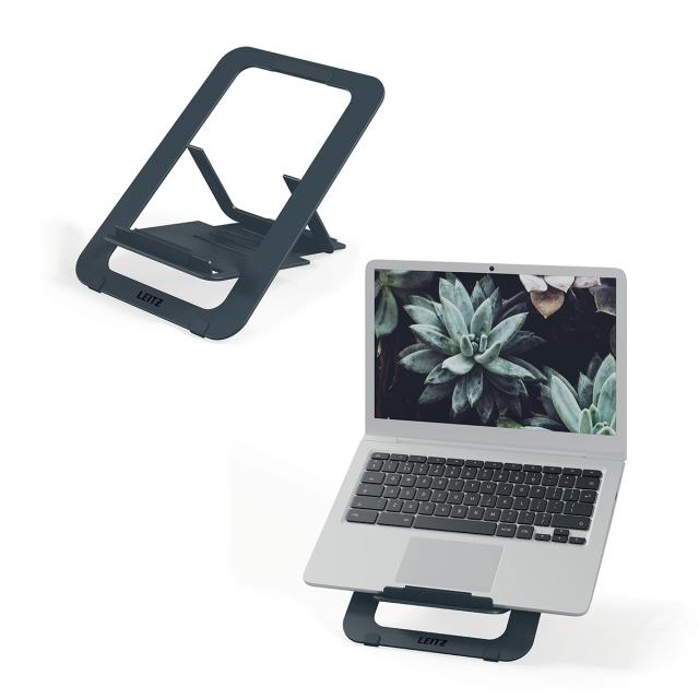 Suport ergonomic Leitz Ergo Slim, pentru laptop, ajustabil, aluminiu, reciclabil, gri-carbune