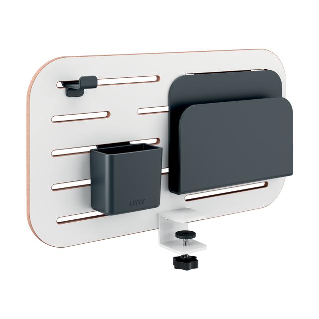 Kit organizator Leitz Ergo, pentru birou, 42x25 cm, include 3 suporti pentru accesorii, alb