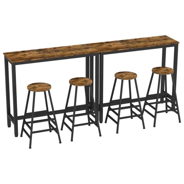 Masa bar UnicSpot Hogland, negru si stejar antichizat, 120x40x100 cm