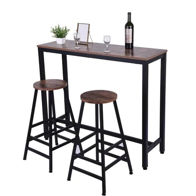 Masa bar UnicSpot Hogland, negru si stejar antichizat, 120x40x100 cm