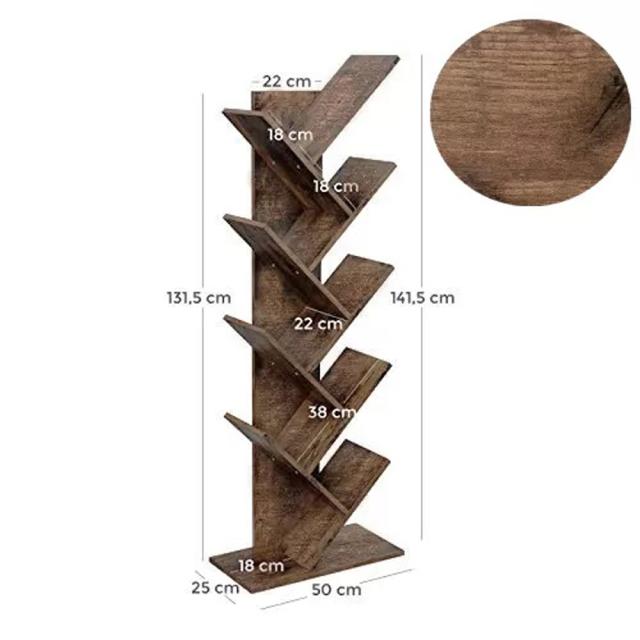 Biblioteca verticala UnicSpot, maro, 50x25x141.5 cm